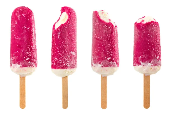 Set di gelato su bastoncino in glassa di ciliegie — Foto Stock