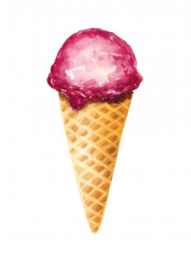 Sulu Boya meyve dondurma beyaz arka plan üzerinde izole.  