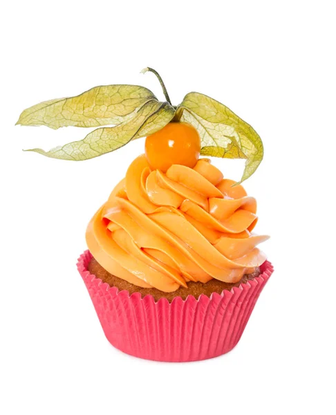 Cupcake con physalis fresco — Foto Stock