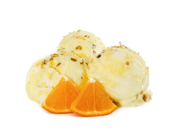 Tres bolas de helado de mandarina — Foto de Stock
