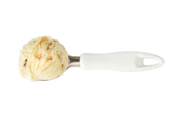 견과류와 특 종에 카라멜 바닐라 아이스크림 볼 — 스톡 사진