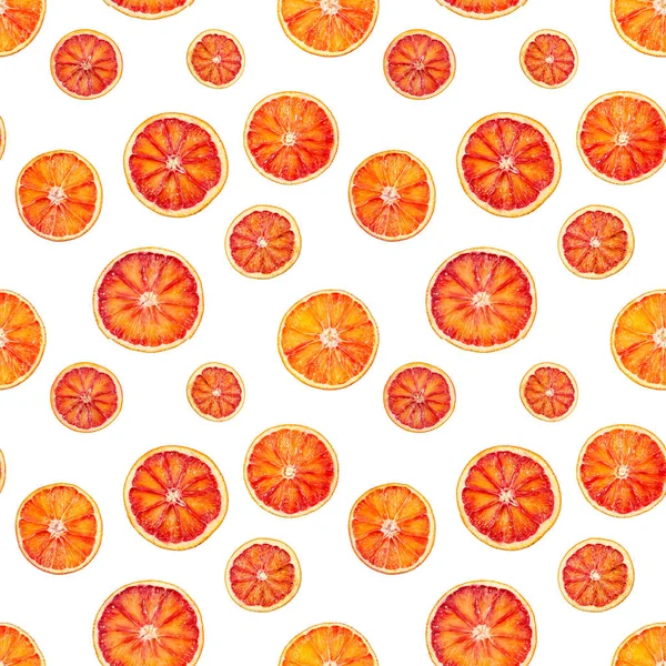 Naadloze patroon met rode bloedsinaasappel — Stockfoto