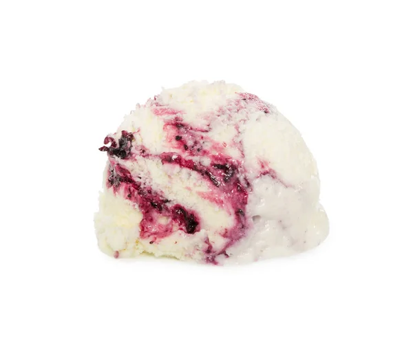 Bola de helado de arándano aislado en blanco — Foto de Stock
