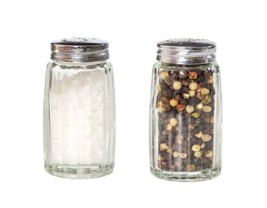 Salt and pepper shaker isolated on white   clipart