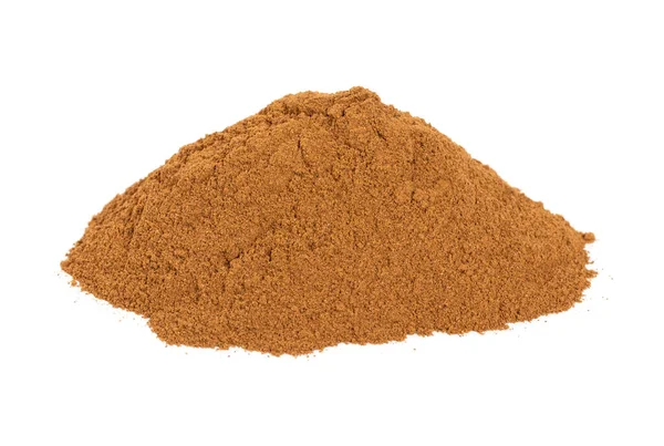 Pile of ground cinnamon isolated on white — Stock Photo, Image