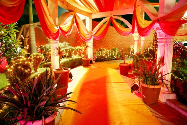 Az indiai esküvői dekoráció megtekintése — Stock Fotó