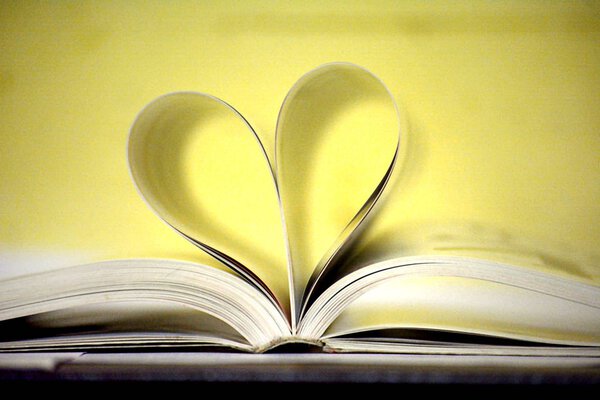 Open Book in heart shape