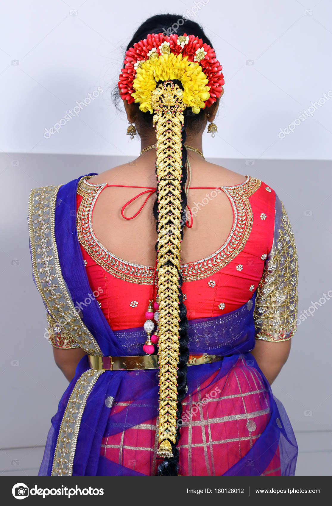 South Indian Girl's Braid Style in Wedding Stock Photo by ©Deepkcreation  180128012