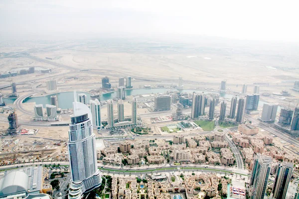 Luchtfoto van de skyline van Dubai, — Stockfoto