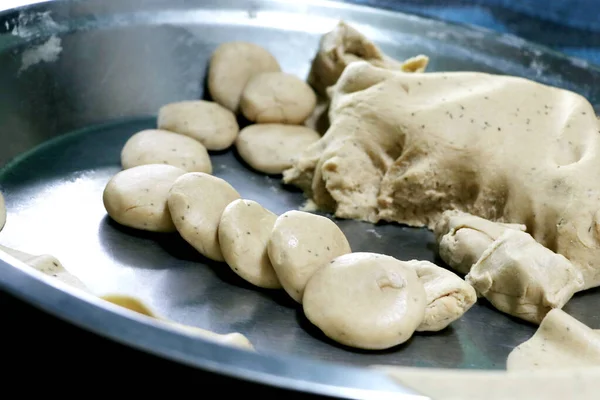 Preparation Alooparatha Parantha Roti Chapati Punjab North India Pâte Blé — Photo