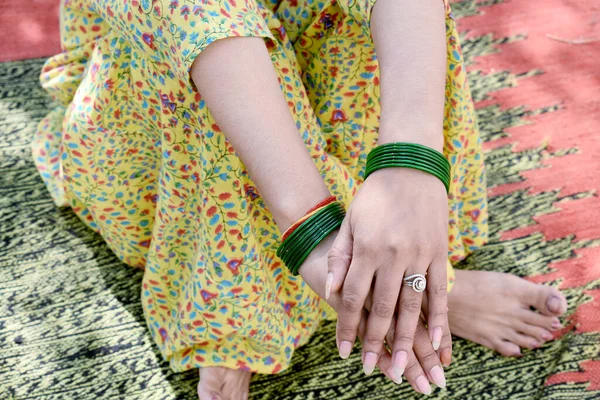 India Chica Completa Rasam Boda Ritual —  Fotos de Stock