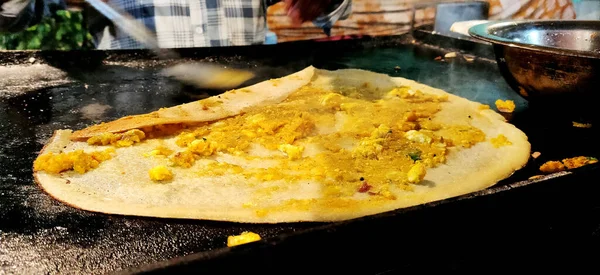 Dosa Uma Massa Arroz Cozida Camadas Finas Originária Sul Índia — Fotografia de Stock