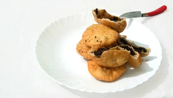 Kachori Matar Traditionnel Indien Pois Verts Servis Avec Sauce Tomate — Photo