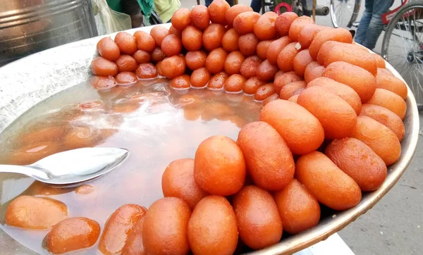Indian Sweet Named Gulab Jamun Selling Local Market — Stock Photo, Image