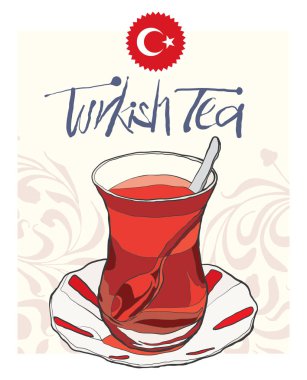 Turkish Tea Glass stock illustration clipart