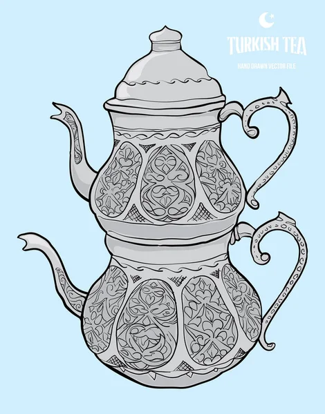 Türkischer Teekessel Brühe Illustration — Stockvektor