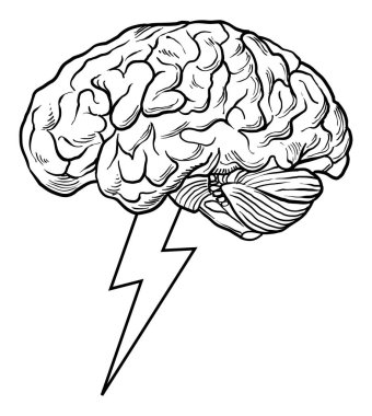 Beyin fırtınası yaratıcı bir fikir soyut simgesi. hisse senedi illüstrasyon