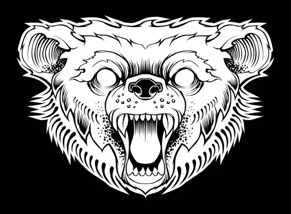 Bear Head Logo Mascot Emblem Stock Illustration — Stock Vector