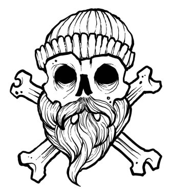 skul vektör çizim korsan - illüstrasyon stok