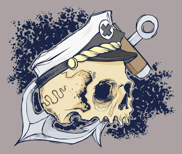Cráneo Pirata Ilustración Stock — Vector de stock