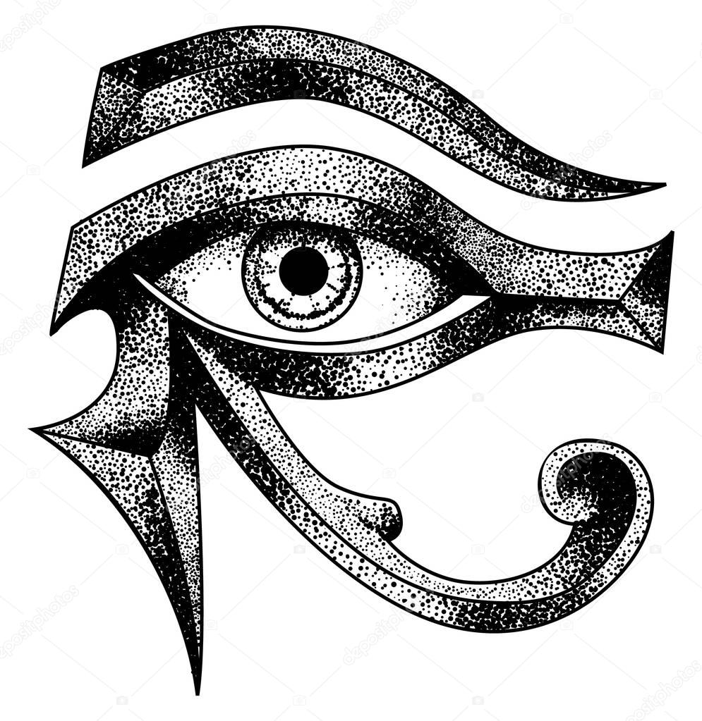 EYE of Horus - reverse moon eye of Thoth stock illustration