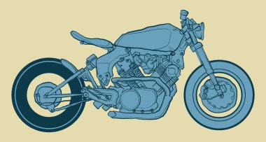 kafe racer vektör çizim - hisse senedi illüstrasyon