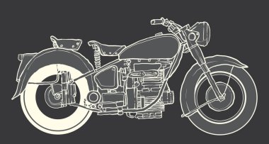 kafe racer vektör çizim - hisse senedi illüstrasyon