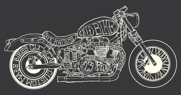 Cafe Racer Vetor Ilustração Ilustração Estoque — Vetor de Stock