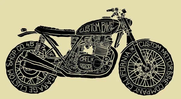 Café Racer Vektorové Ilustrace Skladem Ilustrace — Stockový vektor