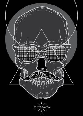 Hipster kafatası - hisse senedi illüstrasyon