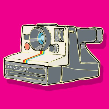 Retro hipster fotoğraf kamera stok illüstrasyon