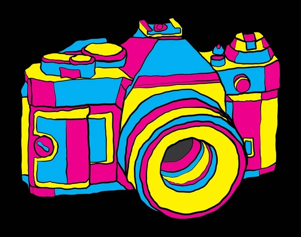 Retro hipster fotoğraf kamera stok illüstrasyon