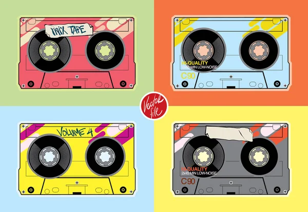 Cassette Vintage Illustrazione Stock — Vettoriale Stock