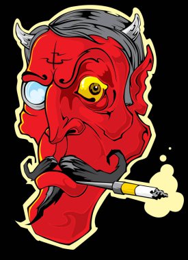 Şeytan kafa stok illüstrasyon