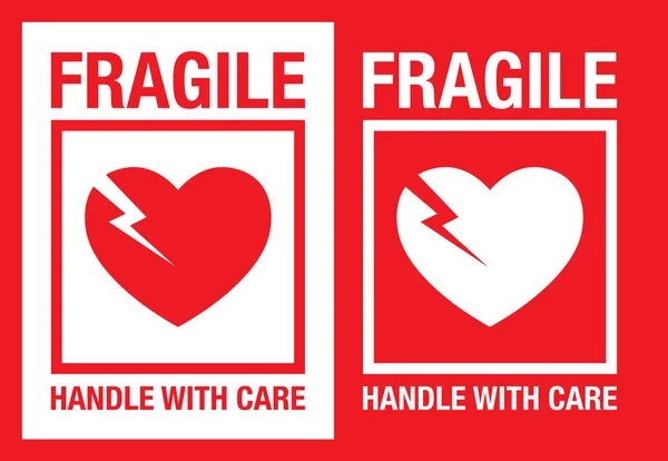 Icône Fragile Cœur Illustration Vectorielle — Image vectorielle