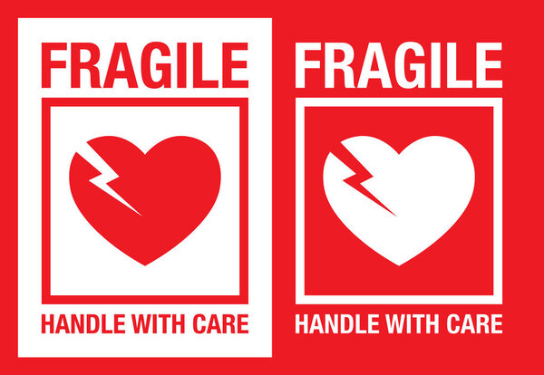 fragile heart icon - vector illustration