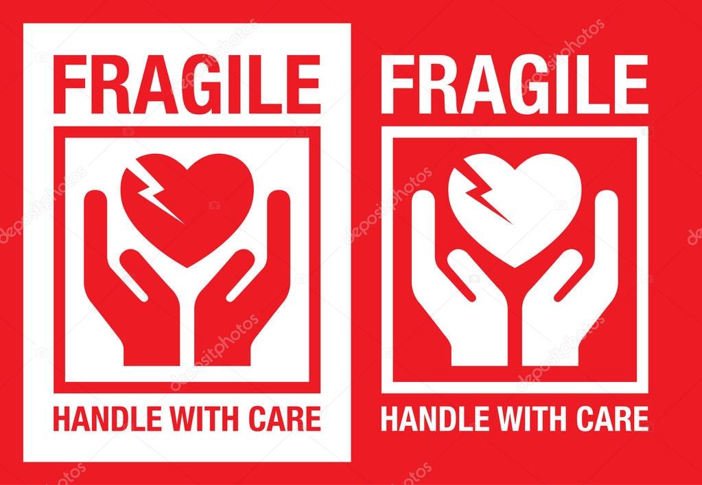 fragile heart icon - vector illustration