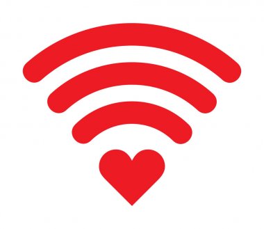WiFi kalp simge vektör dosyası
