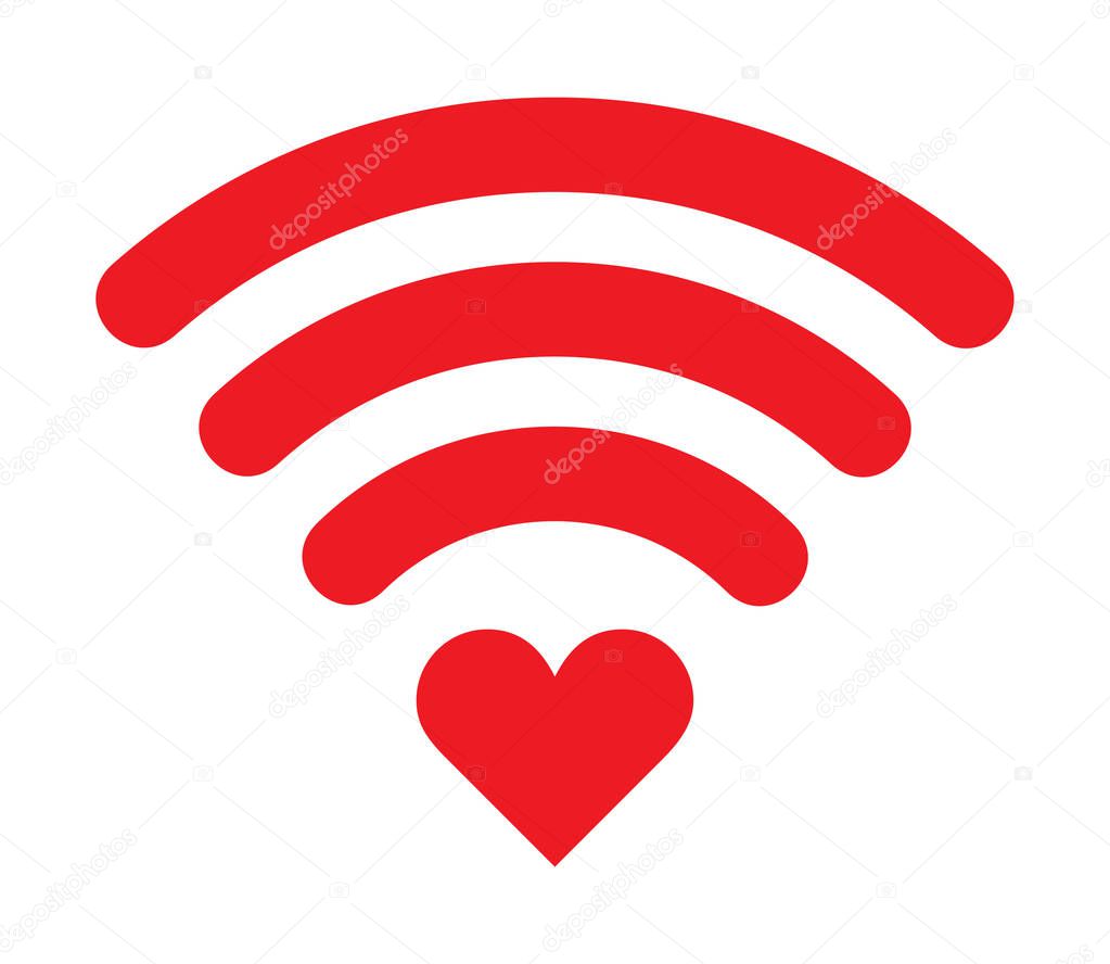 wifi heart icon vector file