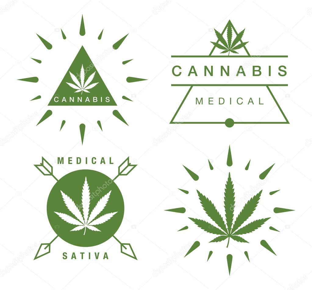 Medical cannabis icons vector file