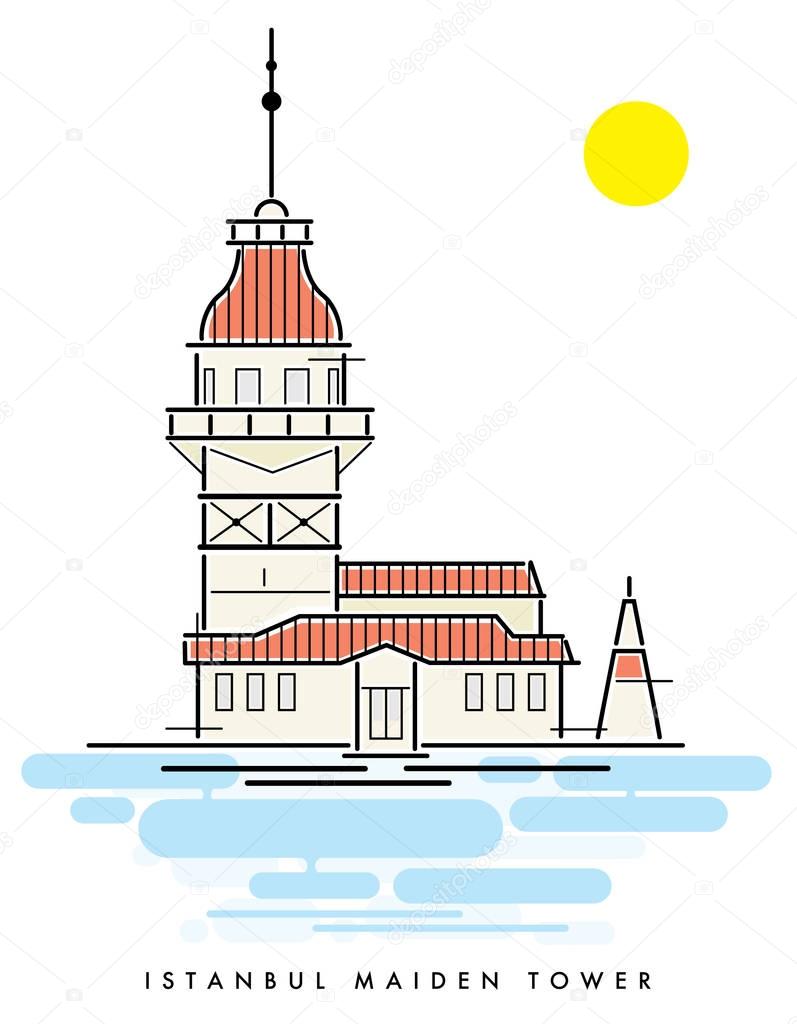 maiden tower istanbul vector file