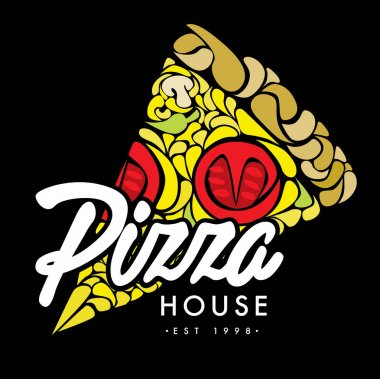 Pizza ev logo vektör dosyası