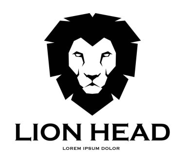 Aslan baş vektör simge logosu