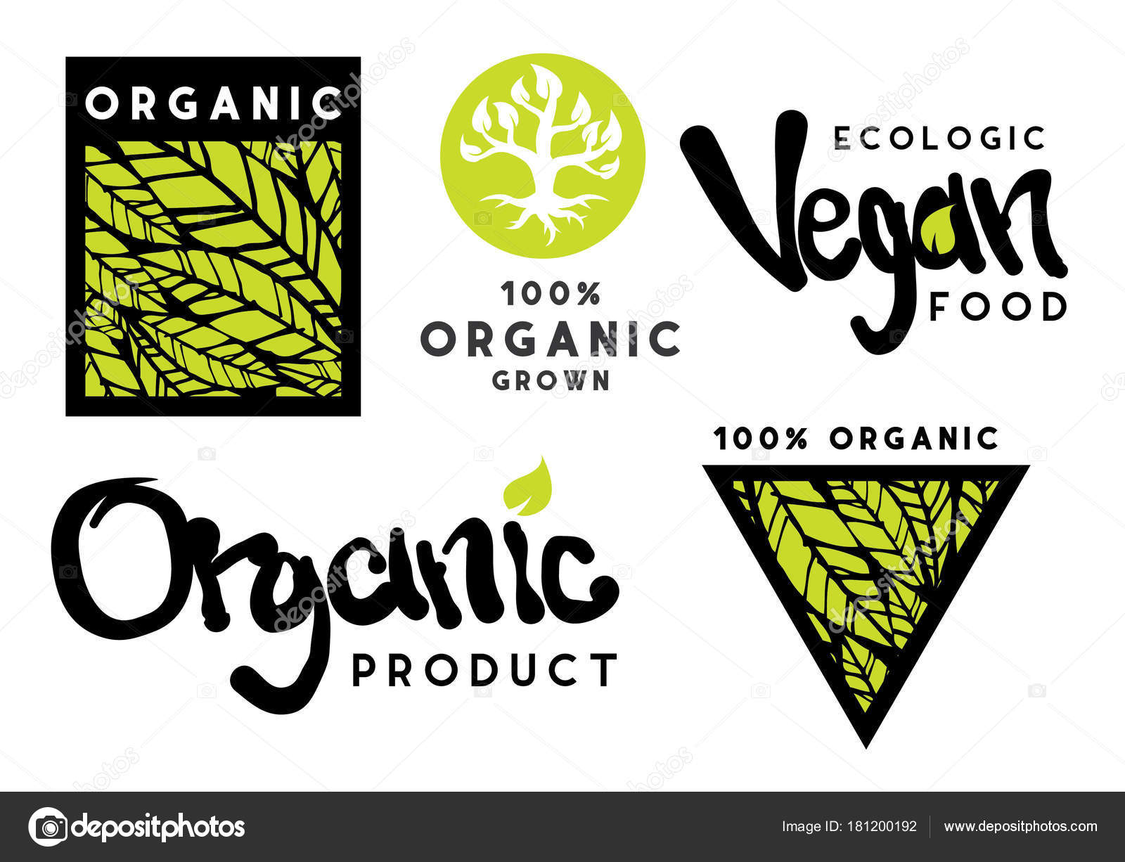 Organic Logo Set Vector File — Stock Vector © blackstroke #181200192