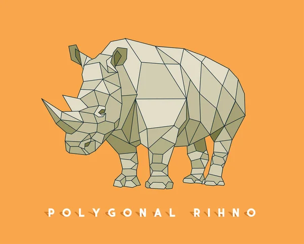 Polygonal Rhino Vector File — Stock Vector