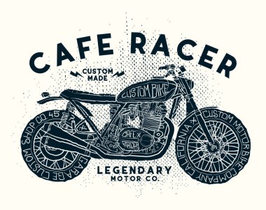 kafe racer t gömlek tasarlamak vektör