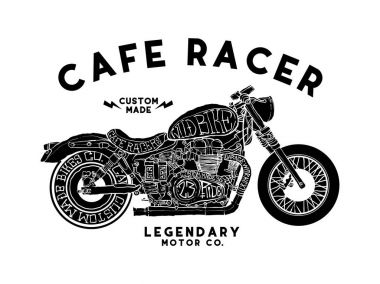 kafe racer t gömlek tasarım vektör dosyası
