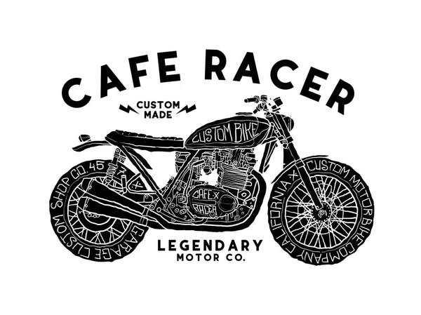 Kafe Racer Gömlek Tasarım Vektör Dosyası — Stok Vektör
