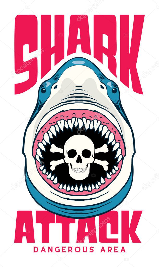 shark attack t shirt  /poster design