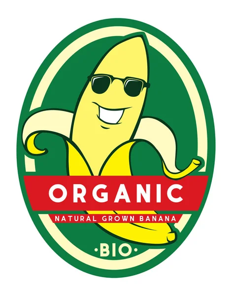 Bananen Zeichen Etikettendesign Vektordatei — Stockvektor